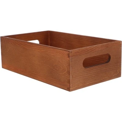  Wood Crate Box Wooden Storage Box Solid Wood Box Sundries Crate Case Small - Image 1 of 4