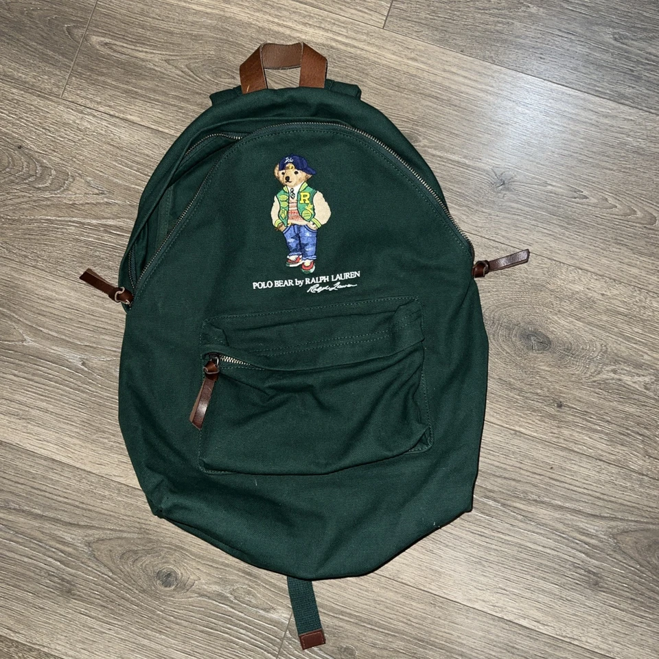 Mochila de lona Polo Ralph Lauren para hombre Polo Bear - verde  Foto 1 de 4