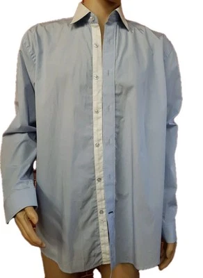 Camisa Harrington 1937 ~ Azul Talla 41/42 Abotonada Manga Larga Para Hombre Nueva con Etiquetas # Foto 1 de 4