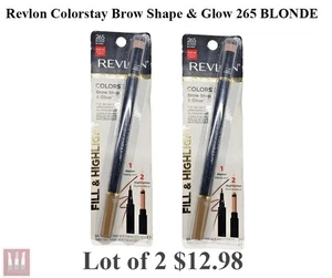 LOT OF 2 Revlon Colorstay Brow Shape & Glow 265 BLONDE - Picture 1 of 2