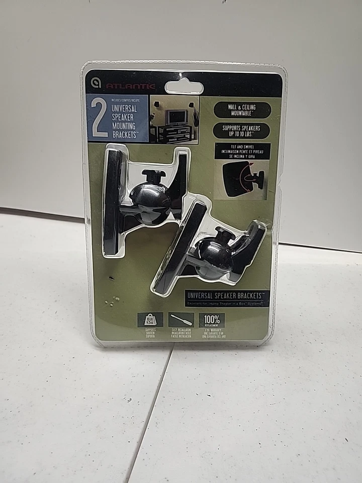 Universal Speaker Mounting Brackets For Wall & Ceiling Holds 10lbs Atlantic New - Image 1 of 1