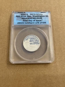 2021-S Silver Crossing Delaware Quarter PF70 DCAM First Day of Issue ANACS - Picture 1 of 2