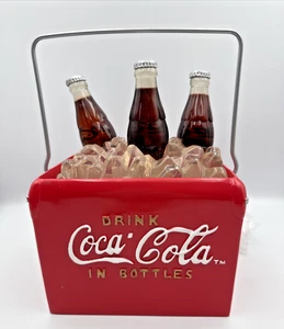 Fontana acqua refrigeratore bevande vintage Coca Cola illumina 3 bottiglie cavo da collezione - Foto 1 di 7