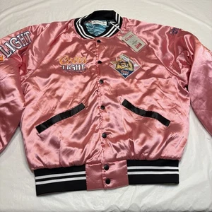 The Laundry Room Beer Wolf Time Stadium Jacket Pink Satin Bomber Coors Light New - Picture 1 of 14