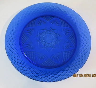Vintage Luminarc Arcoroc Cristal d'Arques Durand France Cobalt Blue 4/10" Plates - Image 1 of 4