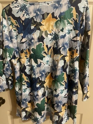 Chicos Mujer Talla 3 Pull Over Precioso Top Multicolor Manga 3/4 ¡Lindo! Foto 1 de 4