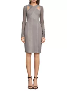 NEW BCBGMAXAZRIA JAYLYNN MESH PATCHWORK DRESS DGX62M99/B821A SIZE XXS - Picture 1 of 7