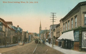 St. John N.B. Canada * Main St. Looking West ca. 1908 - Picture 1 of 2