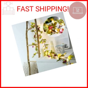 Artificial Rose Flower Vine String Lights,20 LED 2 Meter 6 ft Battery Operated R - Picture 1 of 2