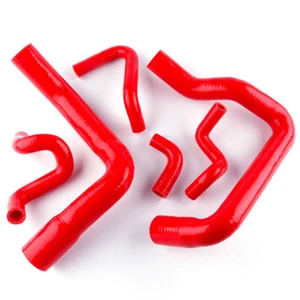 FOR FORD MUSTANG 1986-93 TURBO SILICONE RADIATOR PIPE COOLANT HOSE KIT 3PLY RED - Imagen 1 de 11