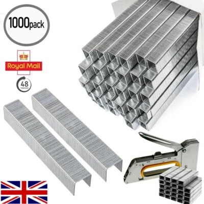 ETH 1000Pcs Staple Gun Heavy Duty Staples For Stapler Tacker Pack Upholstery UK