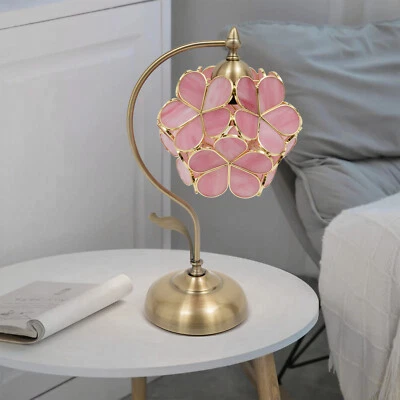 Bedroom Floral Shape Desk Light, Stained Glass Table Lamp 110V Flower Table Lamp - Image 1 of 4