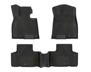 Genuine OEM All Weather Rubber Floor Mats 3PC For 2021~2024 Genesis GV80 - Picture 1 of 11