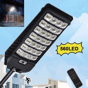 5000W Super Bright Commercial Solar Street Light Outdoor Dusk to Dawn Lamp+Pole~ - Picture 1 of 10