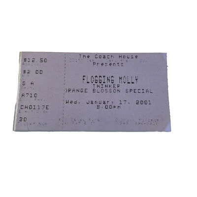 Flogging Molly Concert Ticket Stub Jan 17 2001, The Coach House San Juan de Cap. - Image 1 of 3