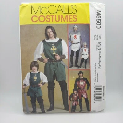 McCall's 5500 Adult Men's King Knight Tabord Doublet Hood Size S-XL Uncut  - Image 1 of 4