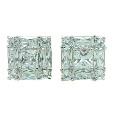 Gemelli In Argento Quadrati Per Matrimonio Uomo Paio Gemelli 17mm X 17mm - Immagine 1 di 4