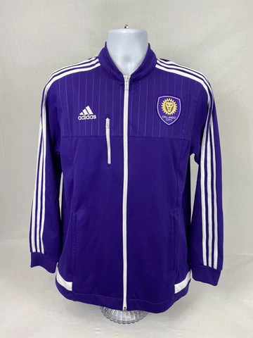 Men’s Adidas MLS Orlando City SC Soccer Team Full Zip Track Jacket Size Large Cover