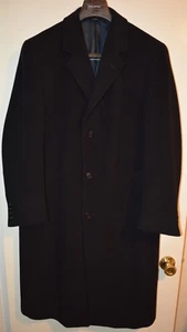 895 $ reine Wolle Mantel 40 L 40 L 100 % Wolle schwarz Topcoat Jos A Bank - Bild 1 von 12