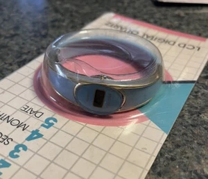 Vintage Girls Bangle LCD Watch Bracelet - 80s Tru Time Baby Blue Costume Retro - Picture 1 of 3