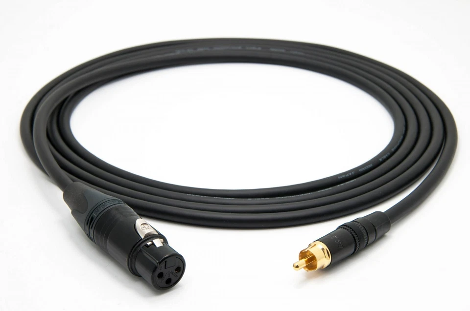 Cable negro Mogami 3080 AES a SPDIF 110 ohmios | Neutrik RCA | XLR hembra, 18 pies Foto 1 de 1