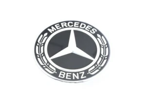 Mercedes Benz Genuine ML GL GLE-Class Hood Flat Star Emblem BLACK NEW - Foto 1 di 1