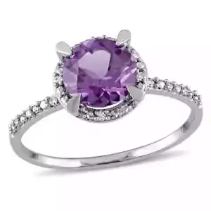 Anillo De Oro Blanco De 14K Everly Para Mujeres Con Alejandrita Joyería - Imagen 1 de 4