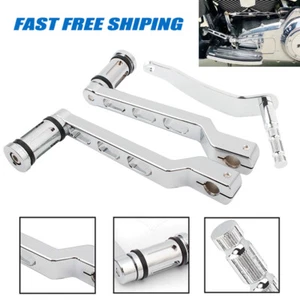 Chrome Heel Toe Shift Lever Pedal Shifter Rod Arm Lever For Harley Softail 18-up - Picture 1 of 10