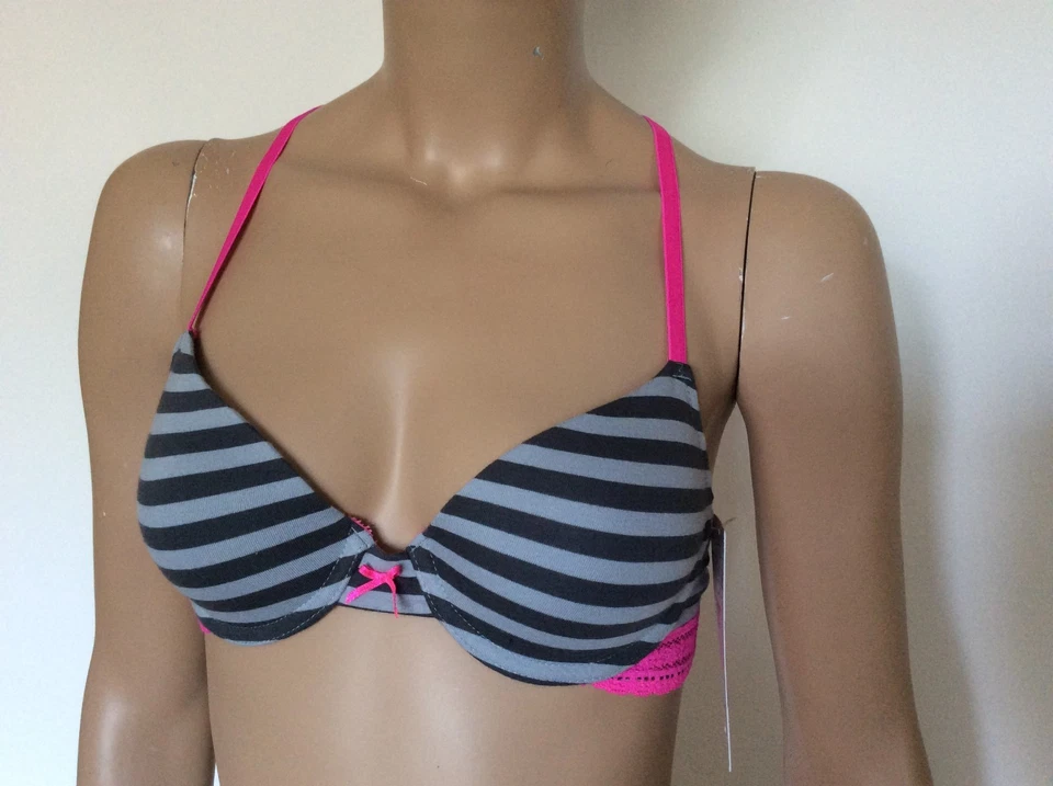 Camiseta SO Bra Convertible 020 Gris Rayas SI381004B Talla 34A, 34B, 34C Foto 1 de 4