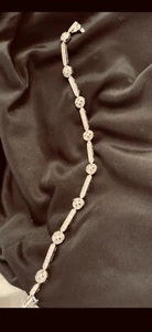 Tennis Donna Oro Bianco Bassa Lega E Diamanti Bellissimo - Foto 1 di 4