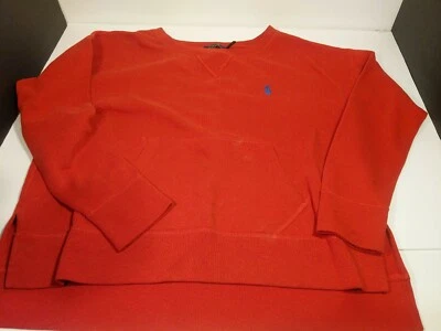 RALPH LAURENPolo long sleeves 100% Cotton Small Pullover Sweatshirt RED - Image 1 of 4