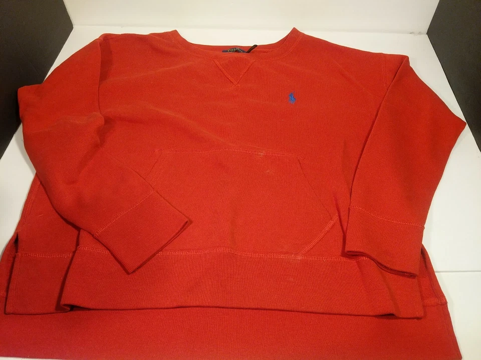 Ralph Lauren Polo Manga Larga 100% Algodón Pequeño Pullover Sudadera ROJO Foto 1 de 4
