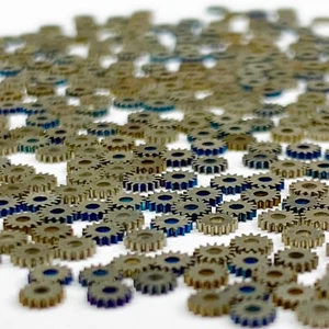 100 Teeny Tiny Watch Gears 3mm Blue Silver Art Steampunk Part Watchmakers Lot - Picture 1 of 7