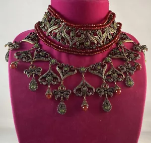 HEIDI DAUS "Seductive Fantasy" Beaded Crystal Choker Necklace - Picture 1 of 12