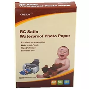 CREJOY™ RC Satin Photo Paper, (Professional Waterproof, Instant-Dry, - Picture 1 of 3