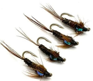 Trout Fly Fishing Flies PHEASANT TAIL FLASHBACK NYMPH BARBED or BARBLESS - Picture 1 of 1