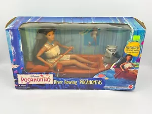 Sealed Vintage Mattel 1995 Disney Pocahontas River Rowing Motorized Canoe Doll - Bild 1 von 8