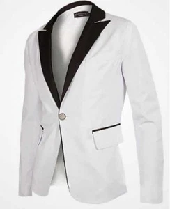 NUEVO HOMBRE DE NEGOCIOS DELGADO BLANCO ESMOQUIN VESTIDO BLAZER (SOLO BLAZER) - Imagen 1 de 2