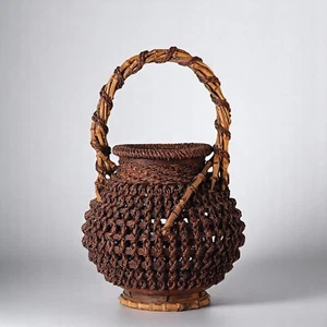 Superb Japanese signed Ikebana Bamboo Basket ZJ5 - Picture 1 of 13
