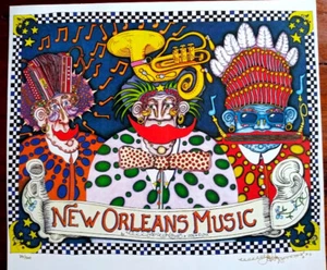 NEW ORLEANS MUSIC Jamie Hayes HARMONICA, HORN. POSTER, Signed - Picture 1 of 2