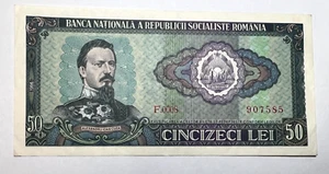 1966 Romania 50 Fifty Cincizeci Lei, SOCIALISTE ROMANIA, Alexandru Ioan Cuza - Picture 1 of 2