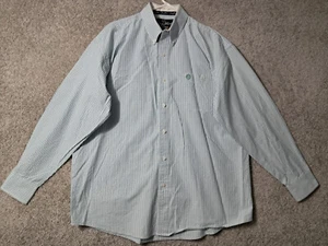 Wrangler George Straight Western Shirt Adult XL White Blue Button Men - Picture 1 of 10