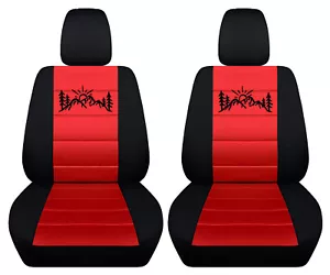 Fundas de asiento personalizadas para SUV Fr negro-rojo con montaña para Jeep Grand Cherokee11-21 - Imagen 1 de 13