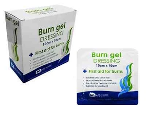 Gel bruciatore 10 cm x 10 cm - gel rinfrescante lenitivo sterile per ustioni scottature aiuto scottature - Foto 1 di 1