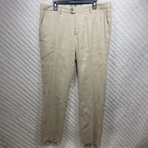 Tommy Bahama Silk Linen Blend Khaki Casual Pants Mens 35x32 Lightweight Trousers - Picture 1 of 9