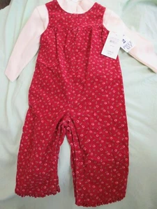 (H) Samara Mädchen Gr. 24 Monate 2 Teiler Cord Rot Overall Langarm Sweat - Bild 1 von 7