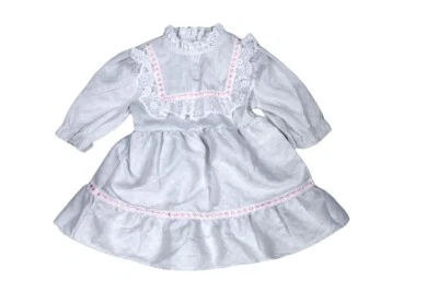 Винтажный 50-х Celeste оригиналы девочек платье белый кружевной розовый лента Sz 4 22 груди - Изображение 1 из 4