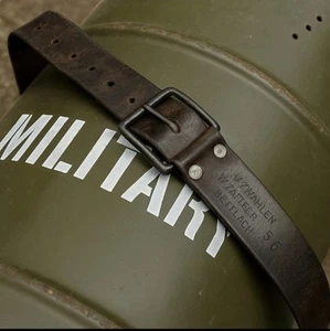 Vintage 1953 Swiss Army Leather Belt – W. Zwahlen Saddler Bettlach – Military - Picture 1 of 9