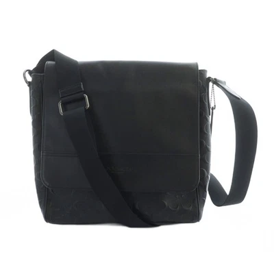 Bolso bandolera de cuero Coach F73340 negro sin usar con logotipo para mujer Foto 1 de 4