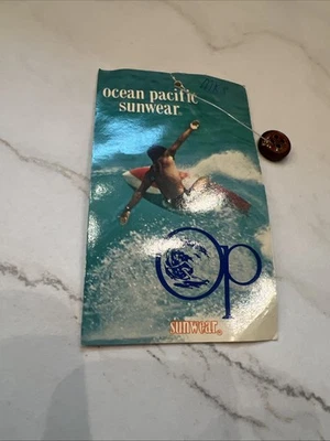 Pantalones Cortos/Camisa Surf Vintage Años 80 OP Ocean Pacific De Colección Etiqueta Colgante Solo Botón Foto 1 de 4